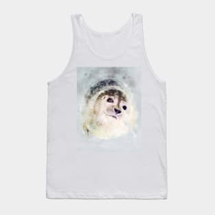 Dramabite Watercolor seal marine animal artistic cute Tank Top